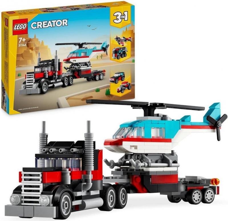 LEGO 31146 Flatbed Truck with Helicopter Flatbed Truck with Helicopter купить в Москве и с доставкой по всей России за 3016.00 руб