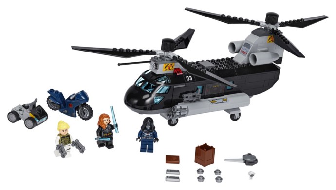 Лего 76162 Black Widow's Helicopter Chase купить в Москве и с доставкой по всей России за 9548.00 руб
